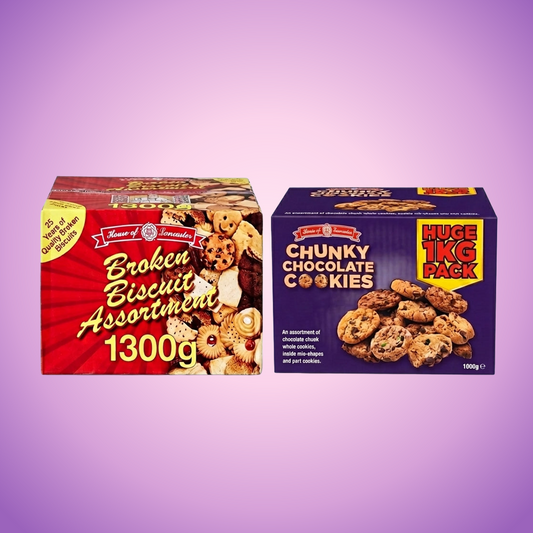 House Of Lancaster Luxury Broken Assorted Biscuits & Chunky Cookie Biscuits Broken 2300g — purple and pink product photo