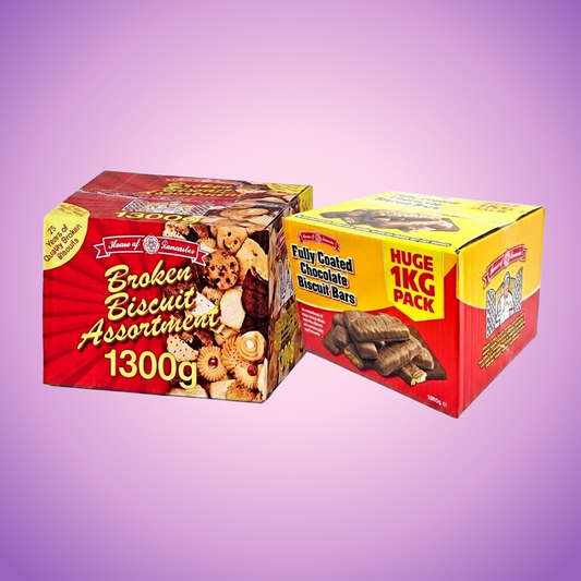 House Of Lancaster Luxury Broken Assorted Biscuits & Fully Coated Broken 2300g — purple and pink product photo