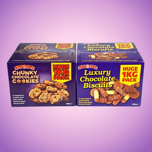 House Of Lancaster Luxury Broken Chocolate Biscuits & Chunky Cookies Broken Biscuits 2kg — purple and pink product photo