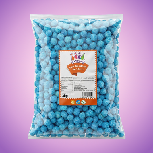 Kingsway Blue Raspberry Bon Bons 3kg Pick & Mix Bulk Sweets — purple and pink product photo