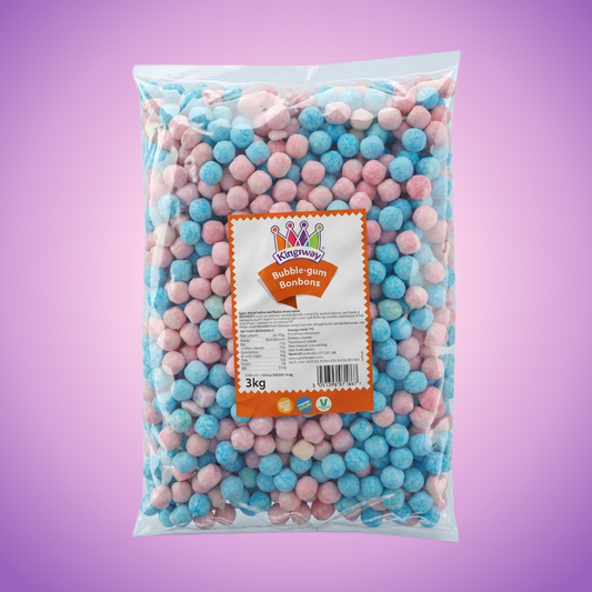 Kingsway Bubblegum Bon Bon 3kg Pick & Mix Bulk Sweets — purple and pink product photo