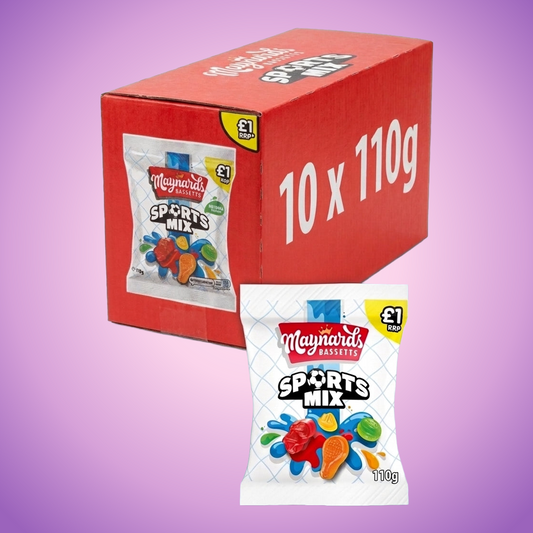 Maynards Bassetts Sports Mix 1100g — purple and pink product photo