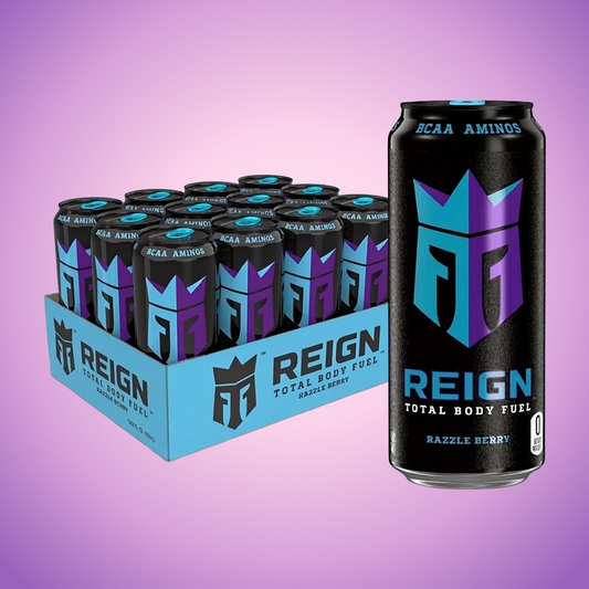 Reign Total Body Fuel Energy Drink Razzle Berry Flavour 1kg — purple and pink product photo