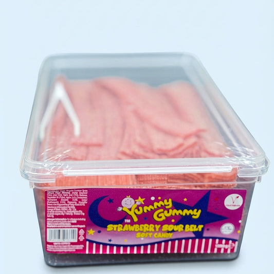 Yummy Gummy Strawberry Belts Tub 1.2kg