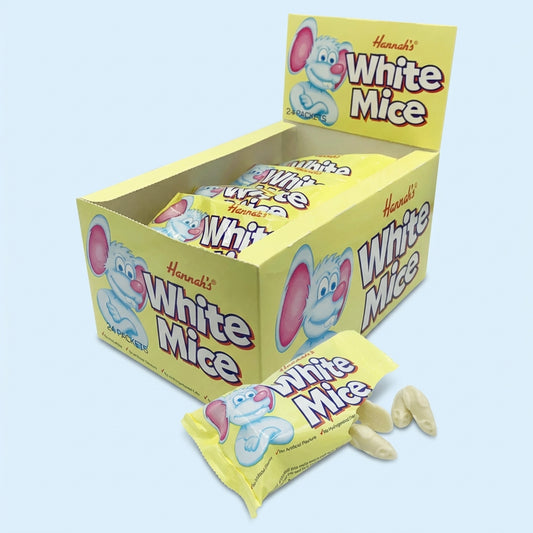 Hannahs White Mice Box Bags Inside 24x40g