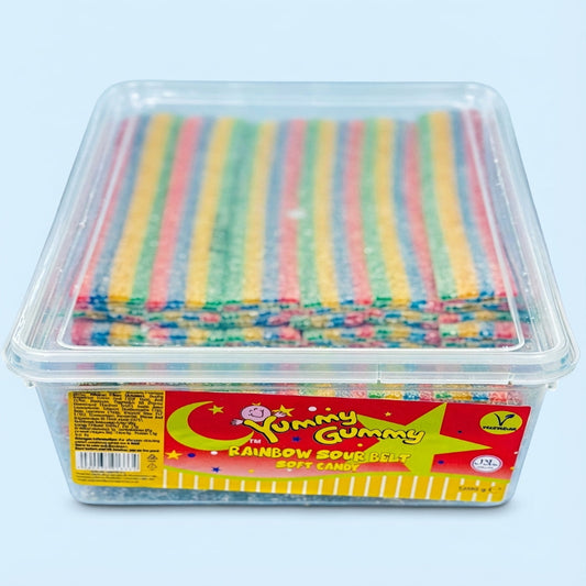 Yummy Gummy Rainbow Belts Tub 1.2kg