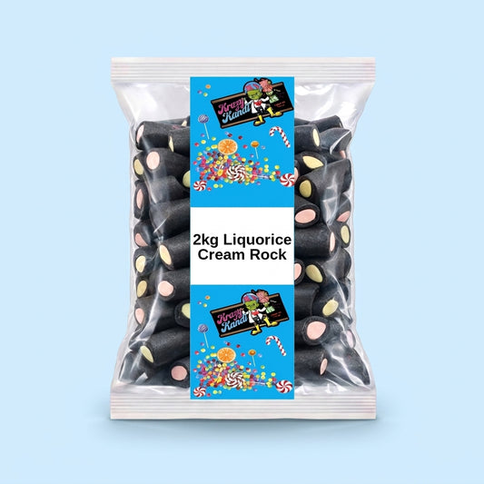 Krazy Kandi Liquorice Cream Rock 2kg - Krazy Kandi Sweet Shop, Bootle Liverpool