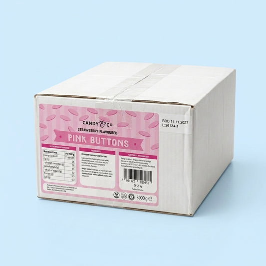 Krazy Kandi Pink Chocolate Buttons 3kg - Krazy Kandi Sweet Shop, Bootle Liverpool