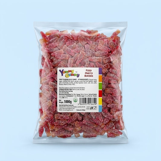 Krazy Kandi Yummy Gummy Fizzy Cherry Cola Bottles 1kg - Krazy Kandi Sweet Shop, Bootle Liverpool