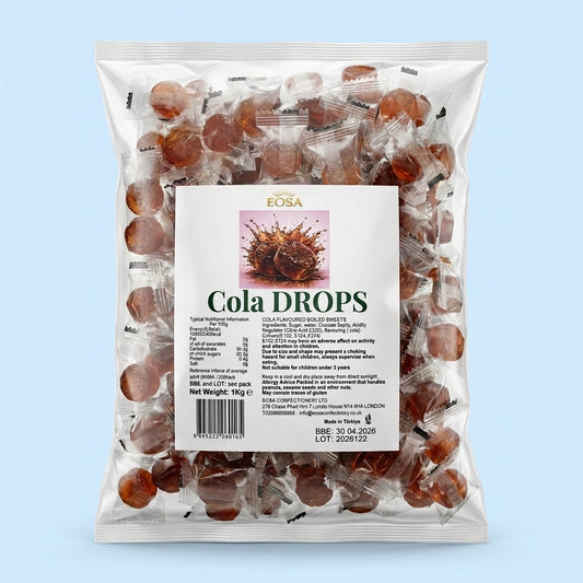 Krazy Kandi Cola Drops Hard Rock Candy Individually Wrapped 1kg