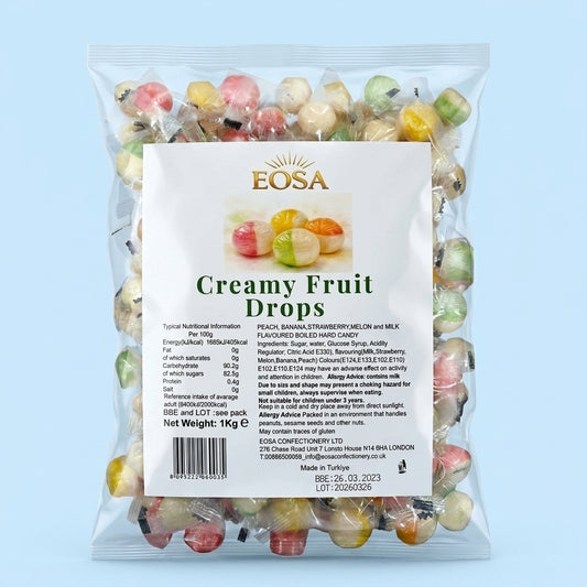 Krazy Kandi Eosa Creamy Fruit Drops Hard Rock Candy Individually Wrapped 1kg