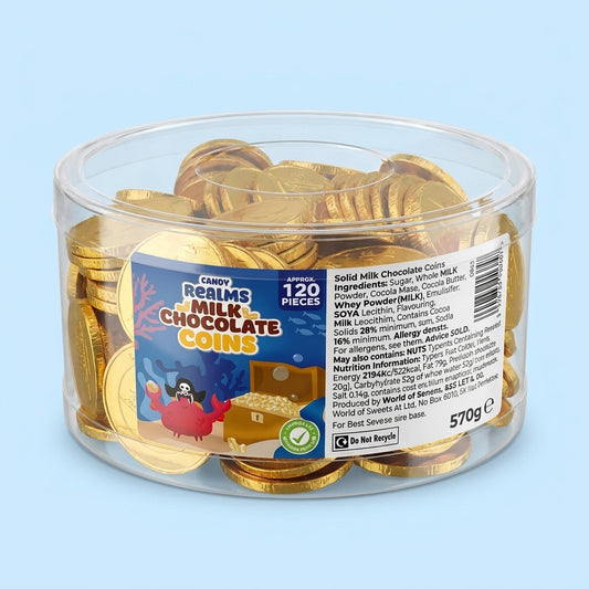 Krazy Kandi Milk Chocolate Coins Drum Approx 120 Pieces 576g
