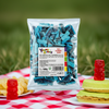 Close-up detail of Yummy Gummy Fizzy Blue Slices 1kg confectionery