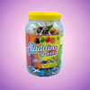 Aladdins Fruit Lollipops 120 Pieces Pick & Mix Bulk Sweets — purple and pink product photo