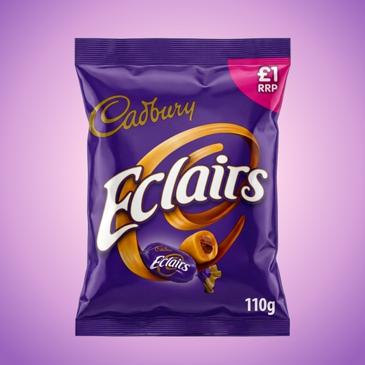 Cadbury Eclairs Caramels with Milk Chocolate Centre 1320g — purple and pink product photo