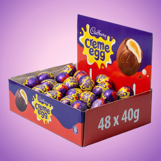 Cadburys Creme Eggs 48 x 40g Pick & Mix Bulk Sweets — purple and pink product photo