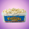 Hannahs Fish n Chips Tub 600g Pick & Mix Bulk Sweets — purple and pink product photo