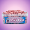 Hannahs Pink Pigs Tub 600g Pick & Mix Bulk Sweets — purple and pink product photo