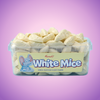 Hannahs White Mice Tub 600g Pick & Mix Bulk Sweets — purple and pink product photo