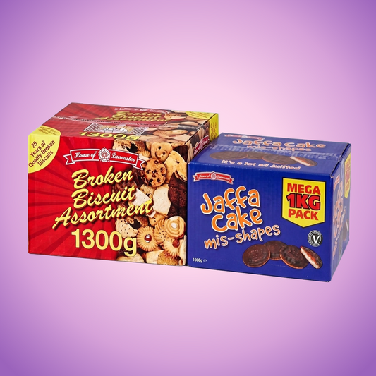 House Of Lancaster Luxury Broken Assorted Biscuits & Jaffa Cakes Broken 2300g — purple and pink product photo