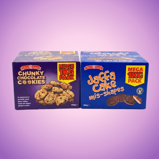 House Of Lancaster Luxury Broken Chunky Cookies & Jaffa Cakes Mishapen 2kg — purple and pink product photo