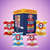 Seabrook Variety Packs Sea Salted Salt & Vinegar Prawn Cocktail Cheese & Onion 2kg — purple and pink product photo