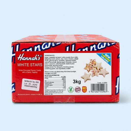 Hannahs White Chocolate Stars 3kg