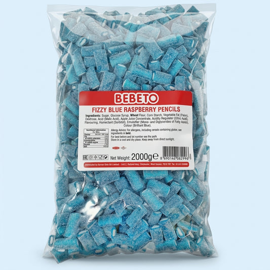 Bebeto Fizzy Blue Raspberry Pencil Bites 2kg