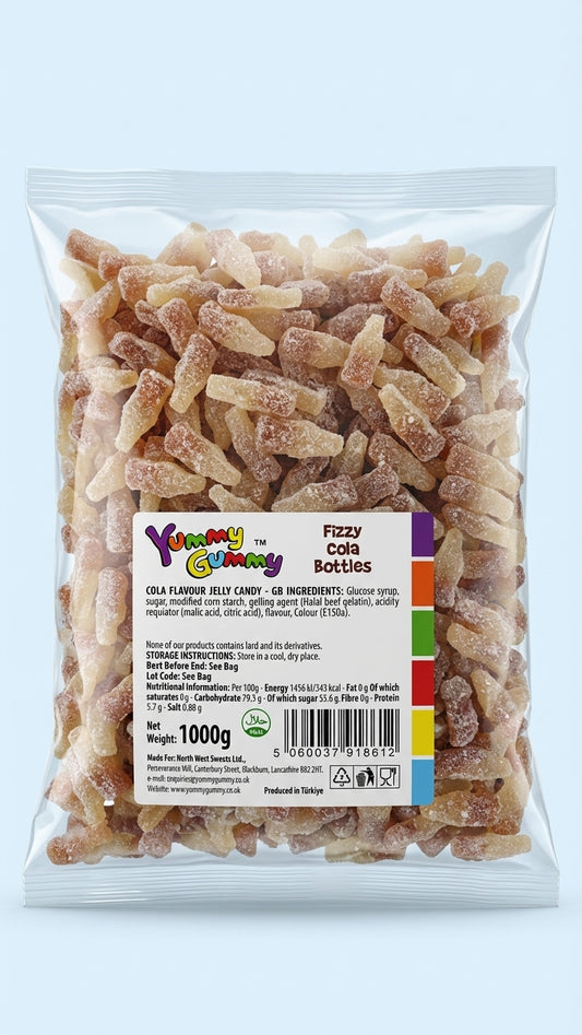 Yummy Gummy Fizzy Cola Bottles 1kg