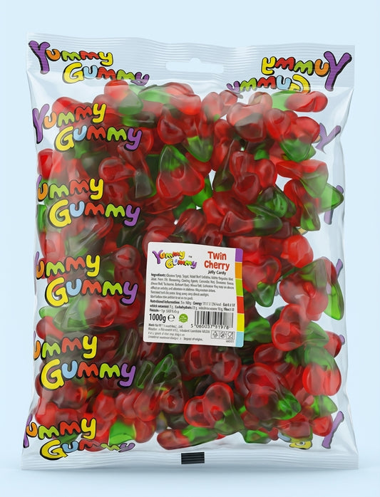 Yummy Gummy Jelly Twin Cherries 1kg