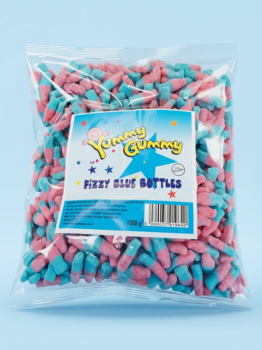 Yummy Gummy Fizzy Blue Bottles 1kg