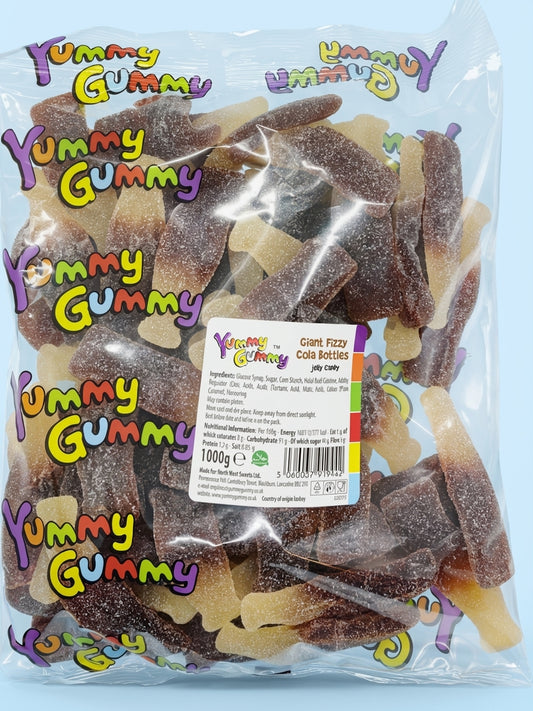 Yummy Gummy Giant Fizzy Cola Bottles 1kg