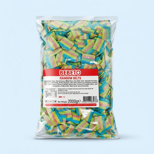 Bebeto Fizzy Rainbow Belts Bites 2kg