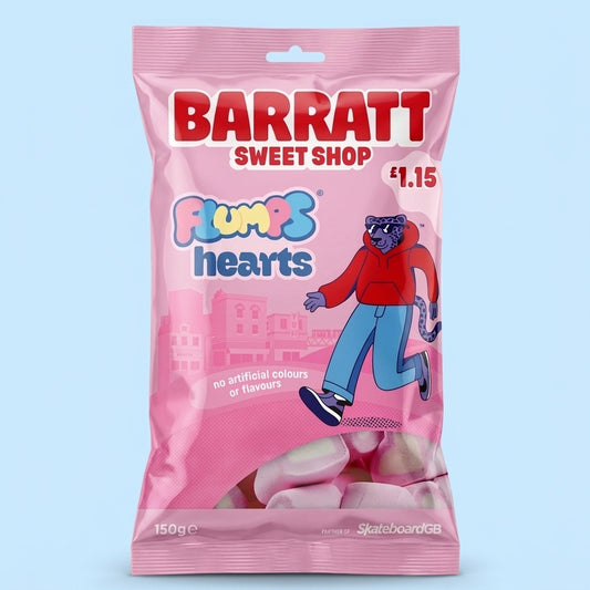 Barratt Sweet Shop Flumps Hearts Vanilla Flavoured Marshmallows 1560g