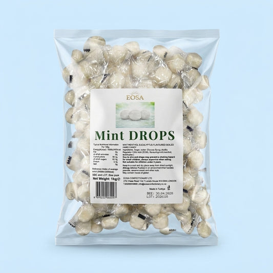 Krazy Kandi Eosa Mint Drops Hard Rock Candy Individually Wrapped 1kg