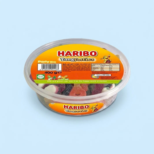 Haribo Tangfastics Fruit & Cola Flavour Fizzy Jelly Sweets Tub 400g
