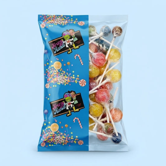Krazy Kandi Super Lollipop Mix Includes Blue Raspberry Traffic Energy and Tongue Painter 500g Shot 1 - Krazy Kandi Sweet Shop, Bootle Liverpool