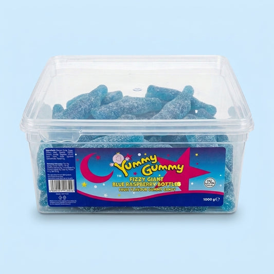 Krazy Kandi Yummy Gummy Fizzy Giant Blue Raspberry Bottles 1kg - Krazy Kandi Sweet Shop, Bootle Liverpool