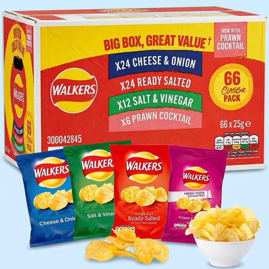 Walkers Nonsuch Variety Classic Crisp Cheese & Onion Ready Salted Salt & Vinegar Prawn Cocktail 1650g