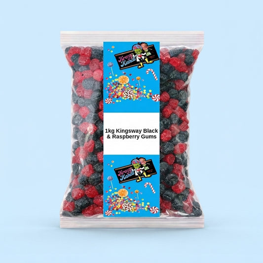 Krazy Kandi Black & Raspberry Gums 1kg - Krazy Kandi Sweet Shop, Bootle Liverpool