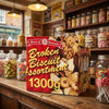 House Of Lancaster Broken Biscuit Assortment 1.3kg displayed on a traditional wooden counter in a classic British sweet shop setting
