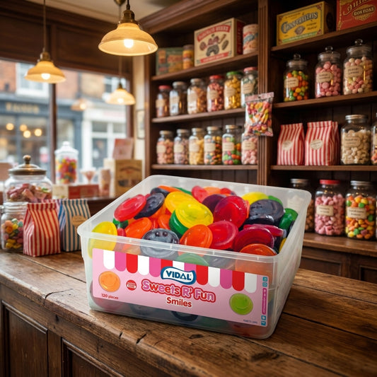 Vidal Smiles Tub 120 Pieces 900g - illustrative lifestyle shot position 2