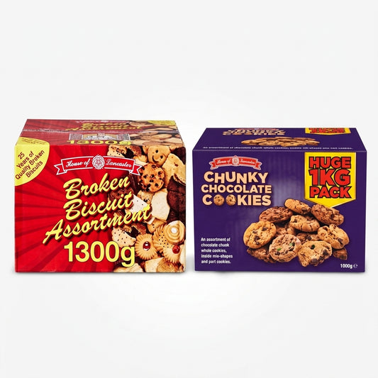 Close-up detail of House Of Lancaster Luxury Broken Assorted Biscuits & Chunky Cookie Biscuits Broken 2300g confectionery