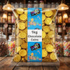 Krazy Kandi Chocolate Coins 1kg displayed on a traditional wooden counter in a classic British sweet shop setting