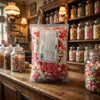 Bebeto Jelly Bones 2kg displayed on a traditional wooden counter in a classic British sweet shop setting