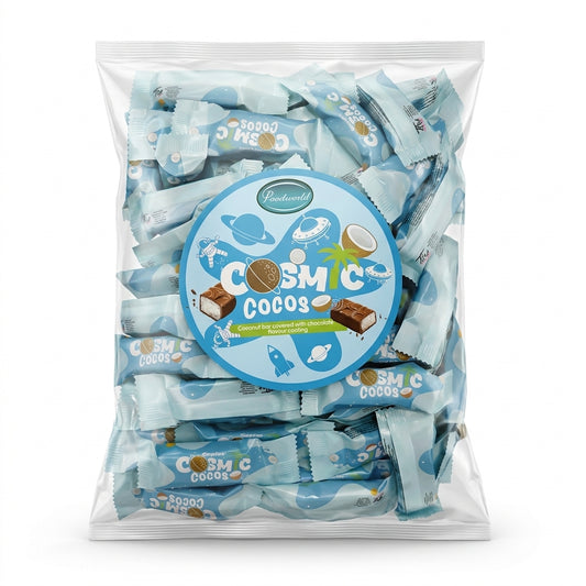 Krazy Kandi Cosmic Cocos Coconut Bar Covered with Chocolate Flavour Coatings 1kg