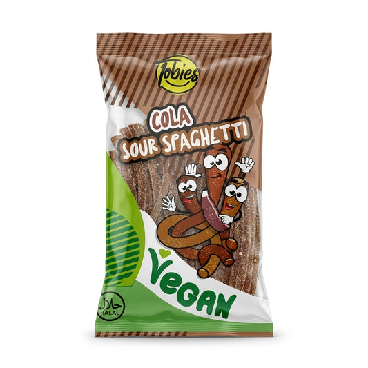 Tobies Cola Sour Spagetti Vegan and Halal 150g