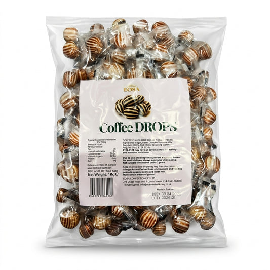 Krazy Kandi Eosa Coffee Drops Hard Rock Candy Individually Wrapped 1kg