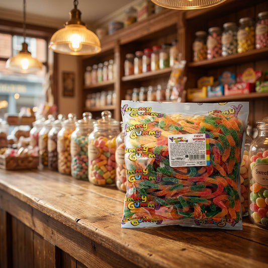 Yummy Gummy Fizzy Worms 1kg - illustrative lifestyle shot position 2