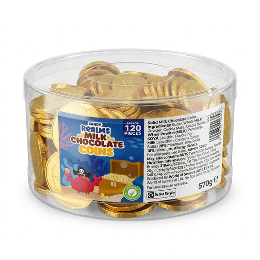 Krazy Kandi Milk Chocolate Coins Drum Approx 120 Pieces 576g